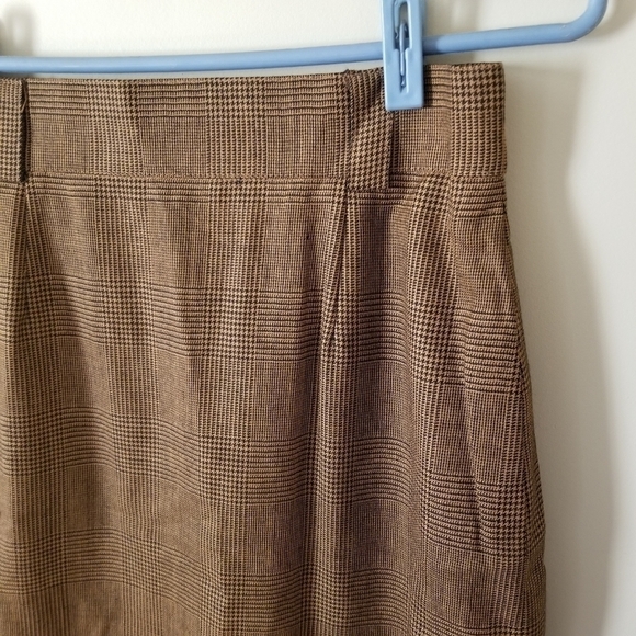 VINTAGE German Wool Pencil Plaid Skirt Size 38 Houndstooth Tweed Prep - Picture 10 of 10